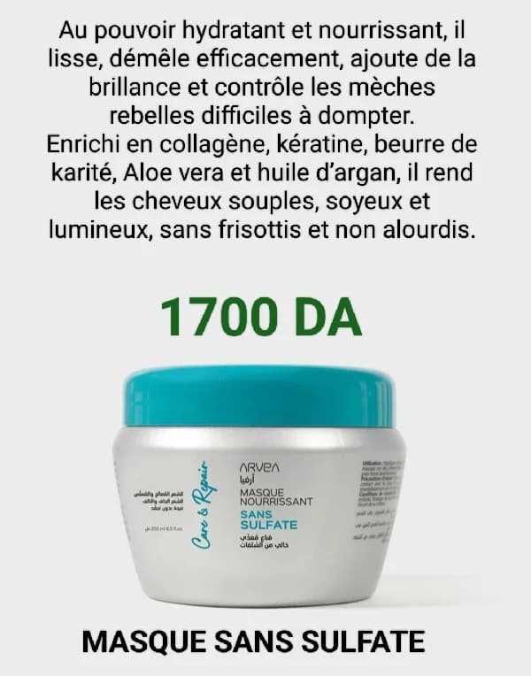 Masque Cheveux Sans Sulfate 